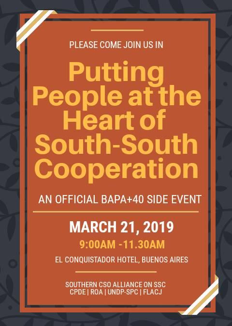 Southern CSOs claim their space and push for people-centered SSC at BAPA+40