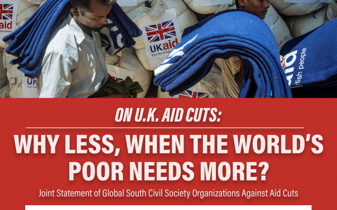 On Drastic Cuts to British Aid: Why less, when the world’s poor needs more?